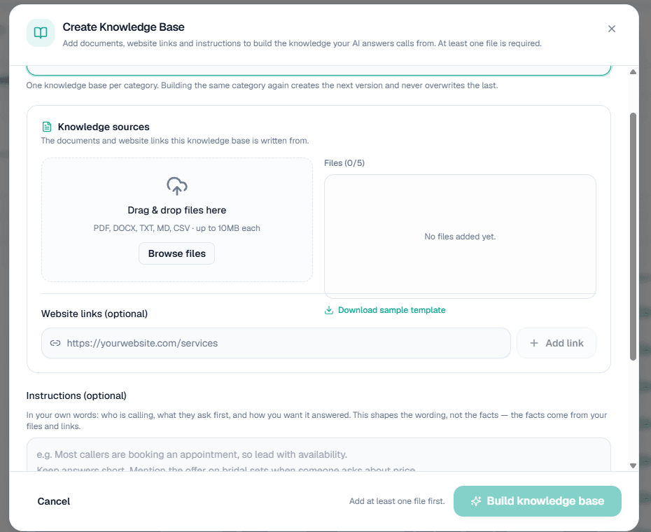Create Knowledge Base